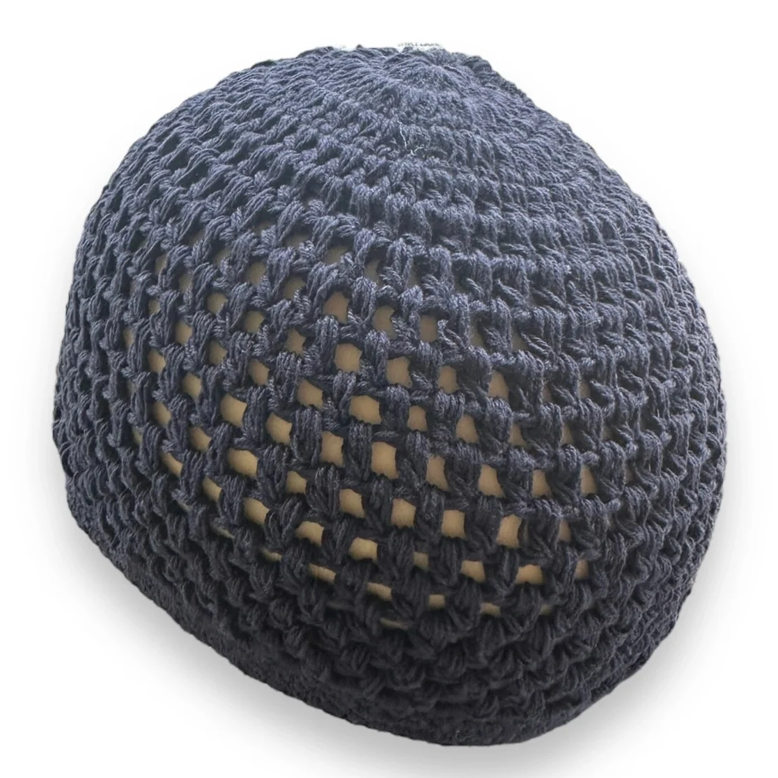 100% Cotton Crochet Stretchy Knitted Kufi  - Blue - Image 2
