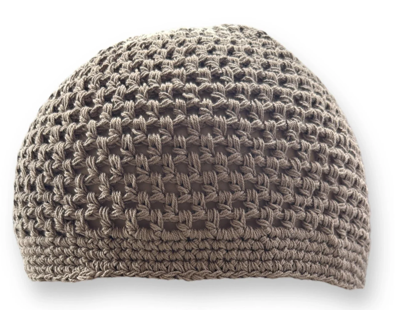 100% Cotton Crochet Stretchy Knitted Kufi  - Brown - Image 2