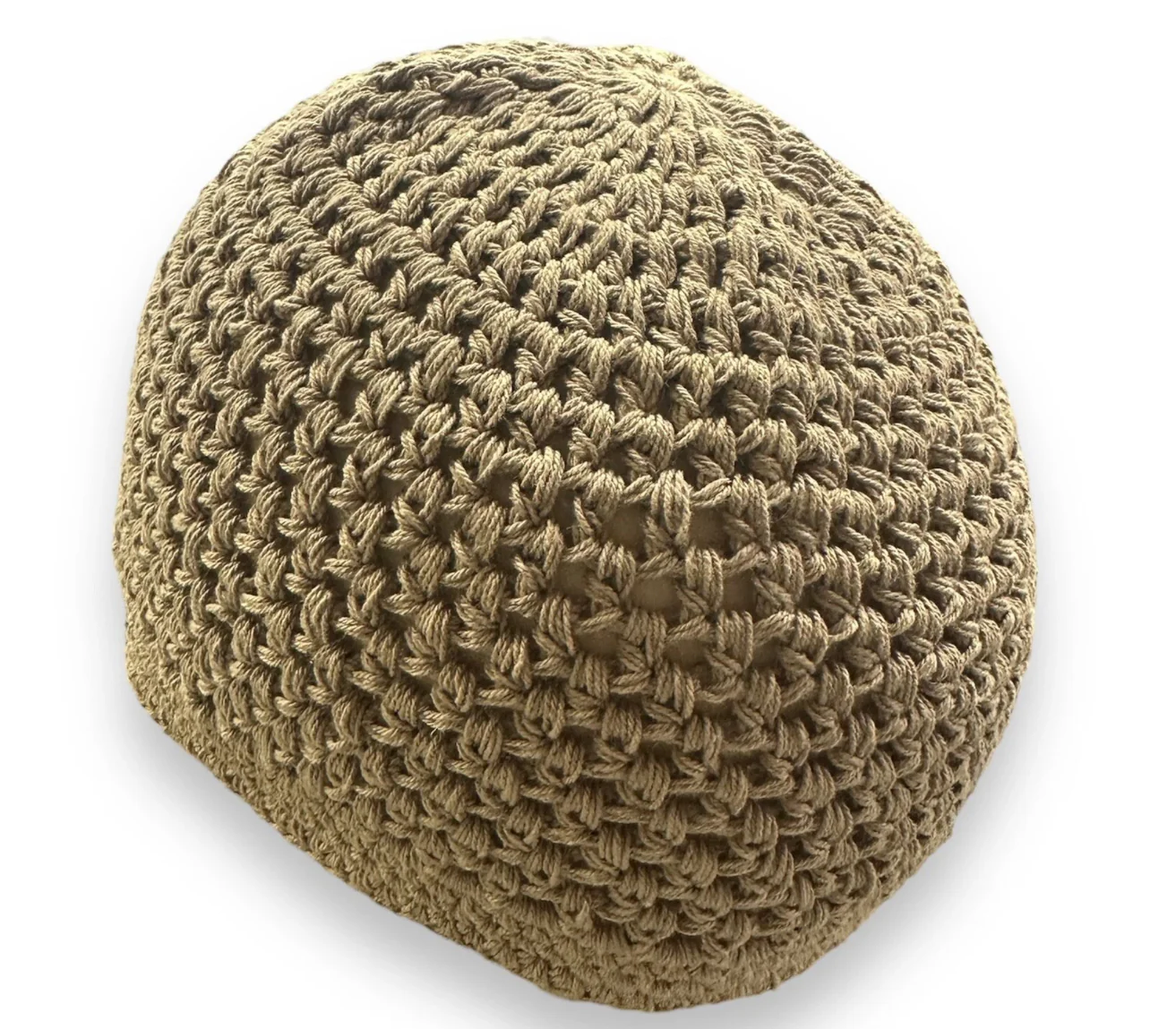 100% Cotton Crochet Stretchy Knitted Kufi  - Brown - Image 3