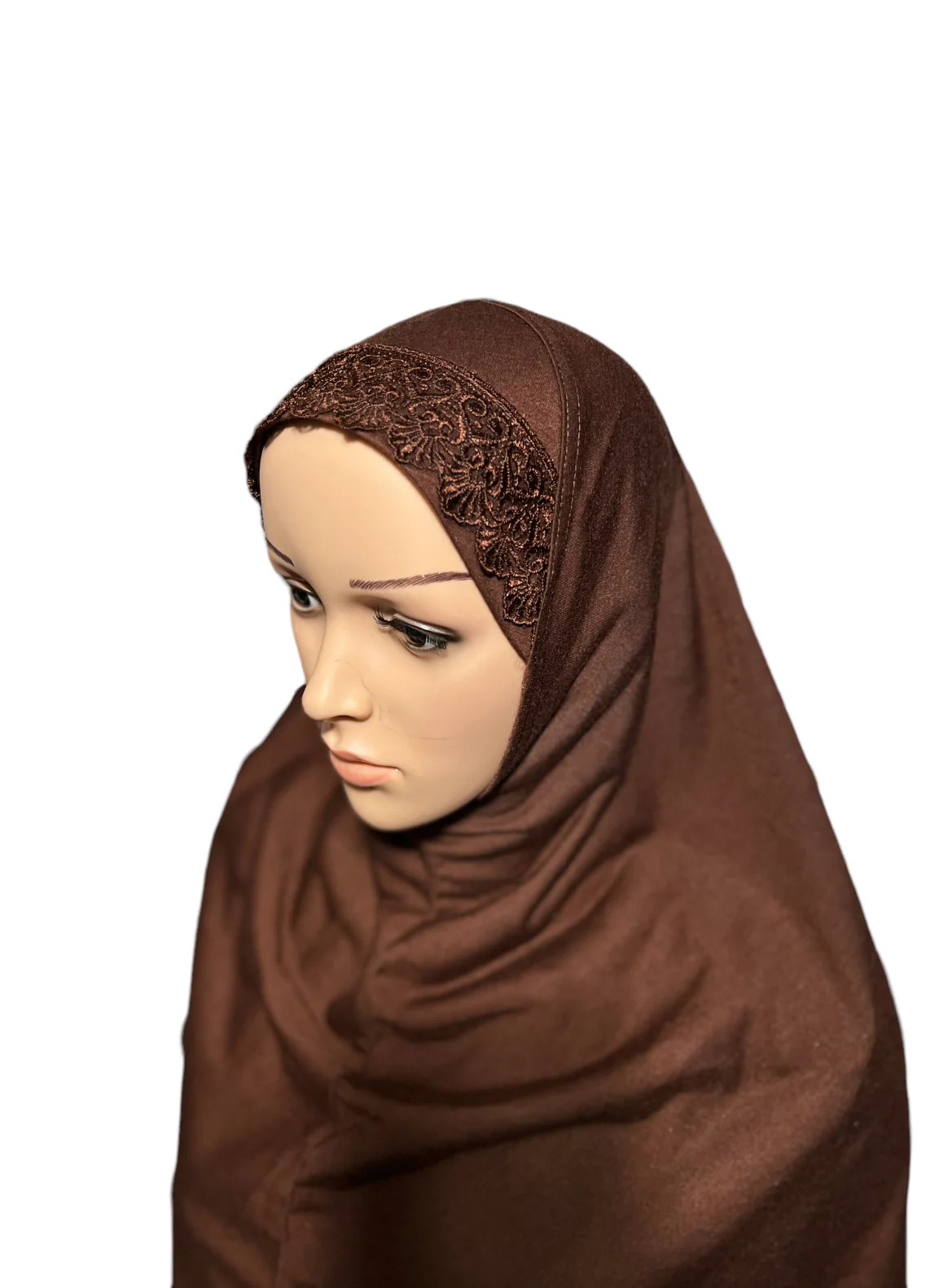 100% Cotton XL Amira Hijab - Brown - Image 2