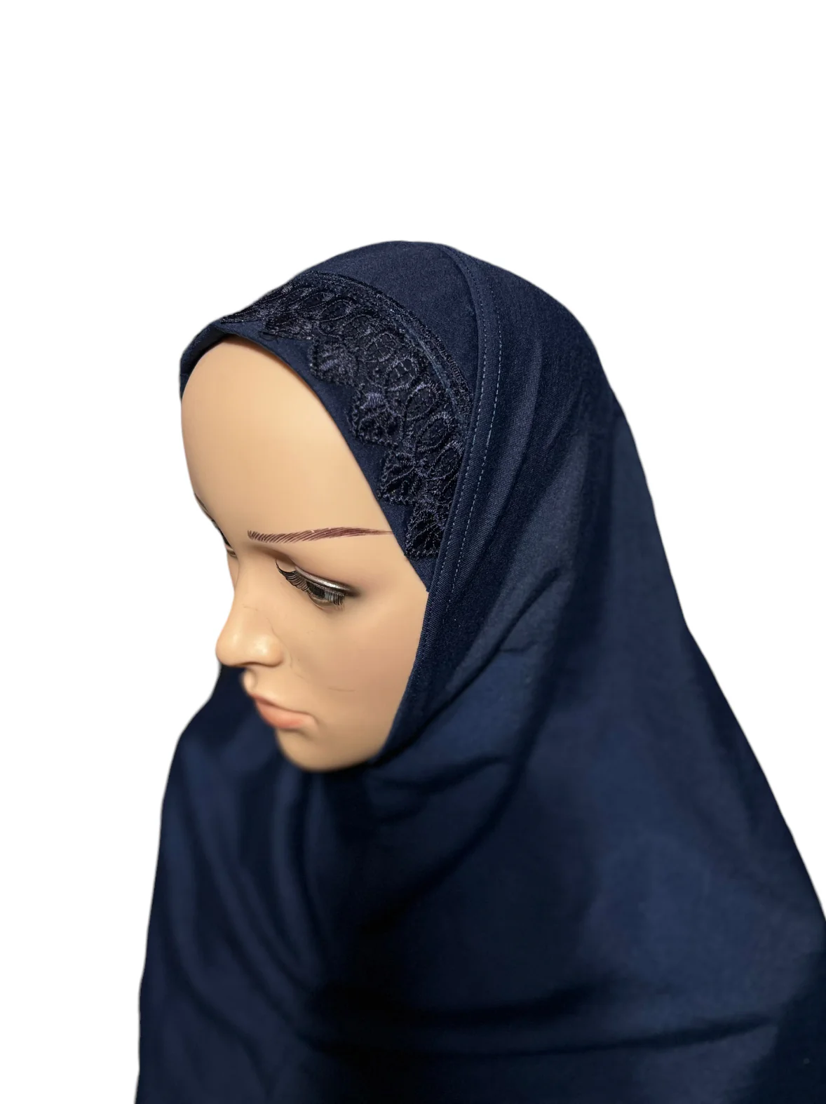 100% Cotton XL Amira Hijab - Navy Blue - Image 2