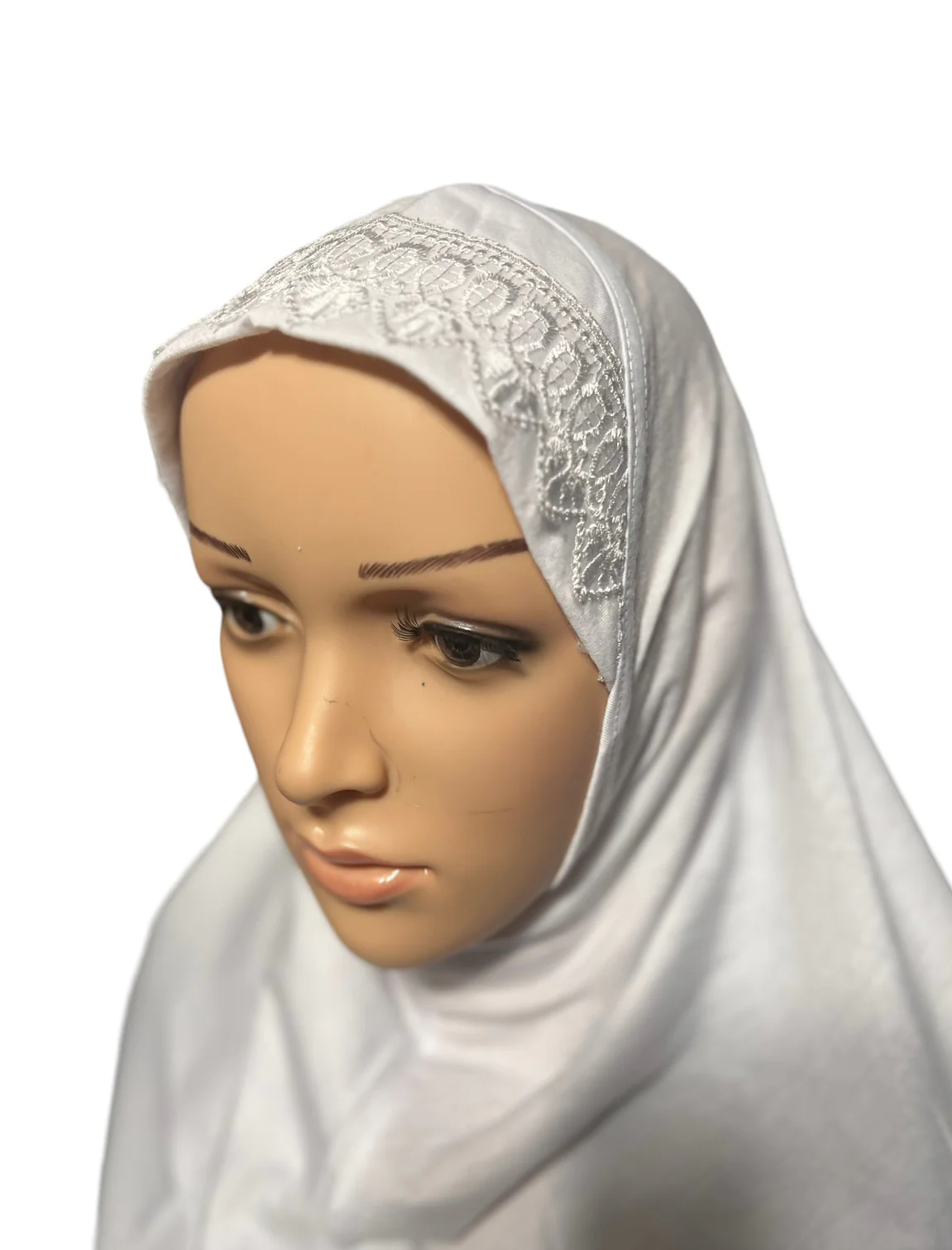 100% Cotton XL Amira Hijab - White - Image 2