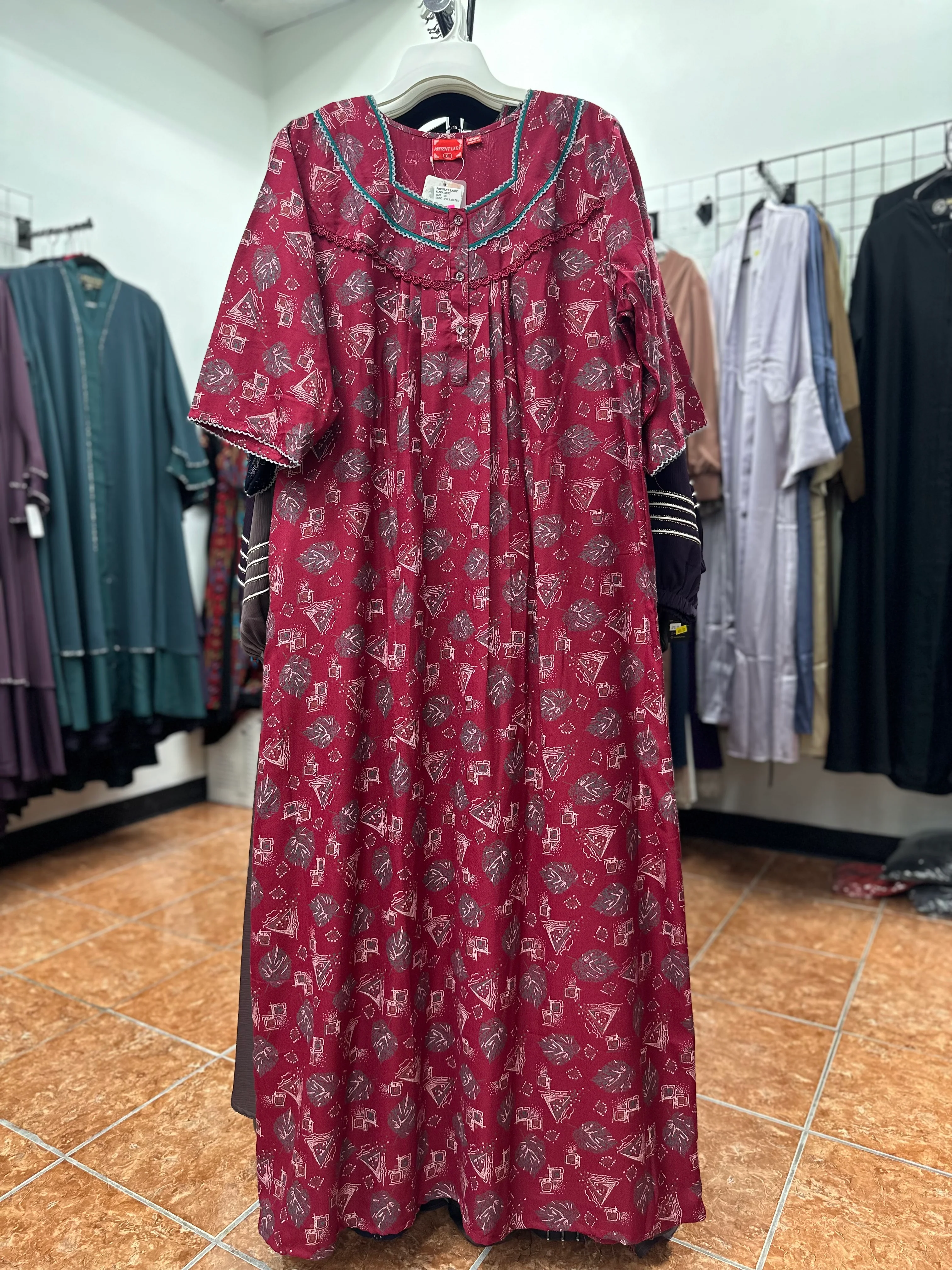 3/4 Sleeve Alpine Maxi Nightgowns - Image 3