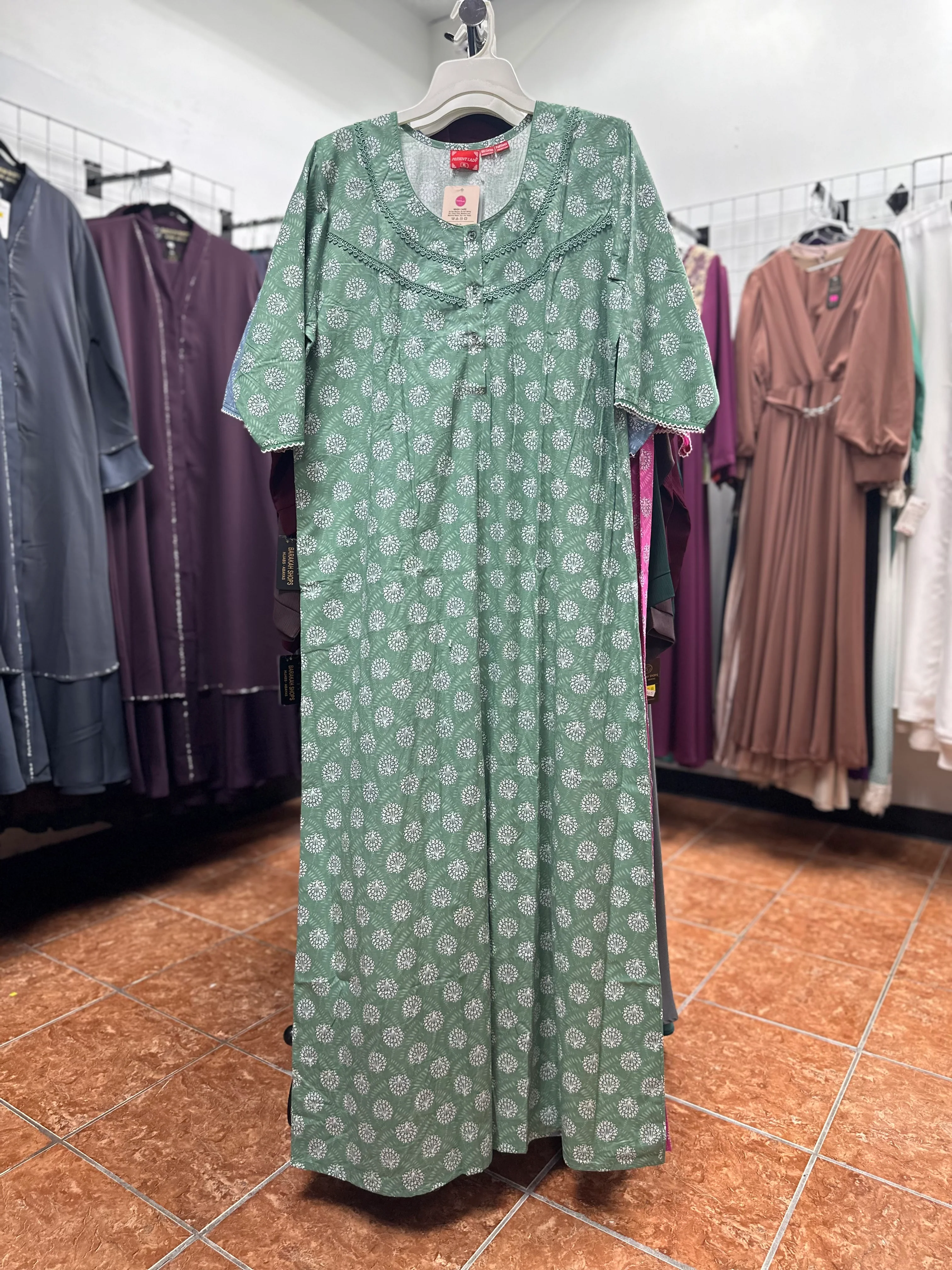 3/4 Sleeve Cotton Maxi Nightgown - Image 4