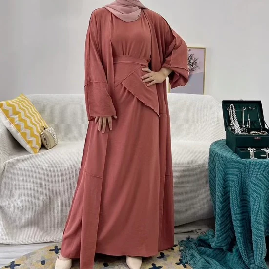 3 pc Crinkle Abaya Set - Image 4