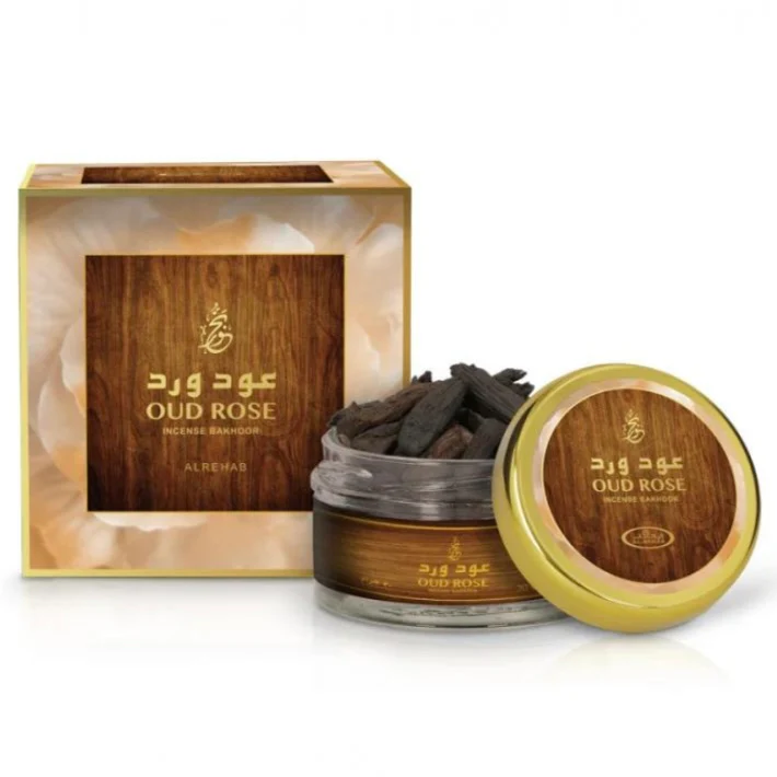 Al Rehab Oud Rose Incense Bakhoor Jar - 30g