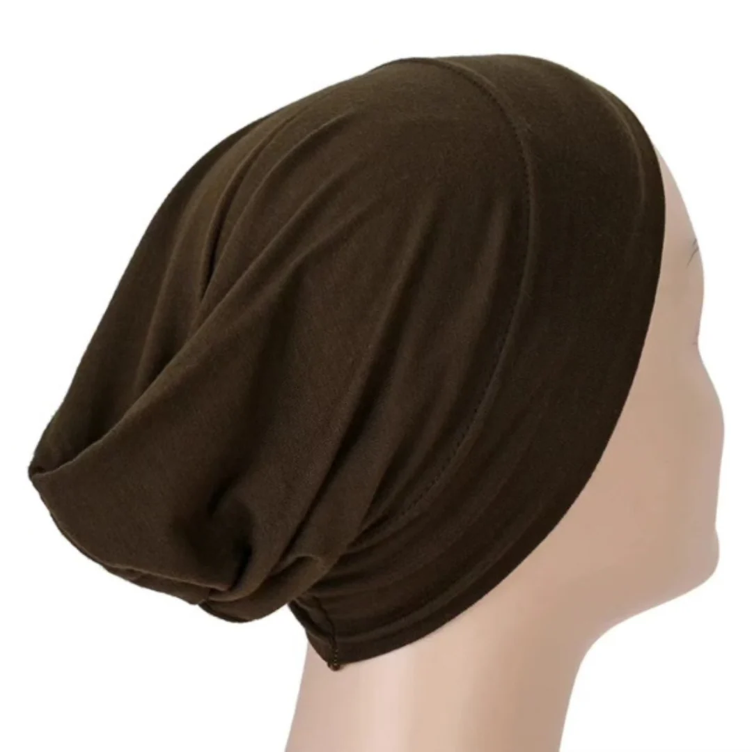 Jersey Bonnet Undercap - Chocolate Brown