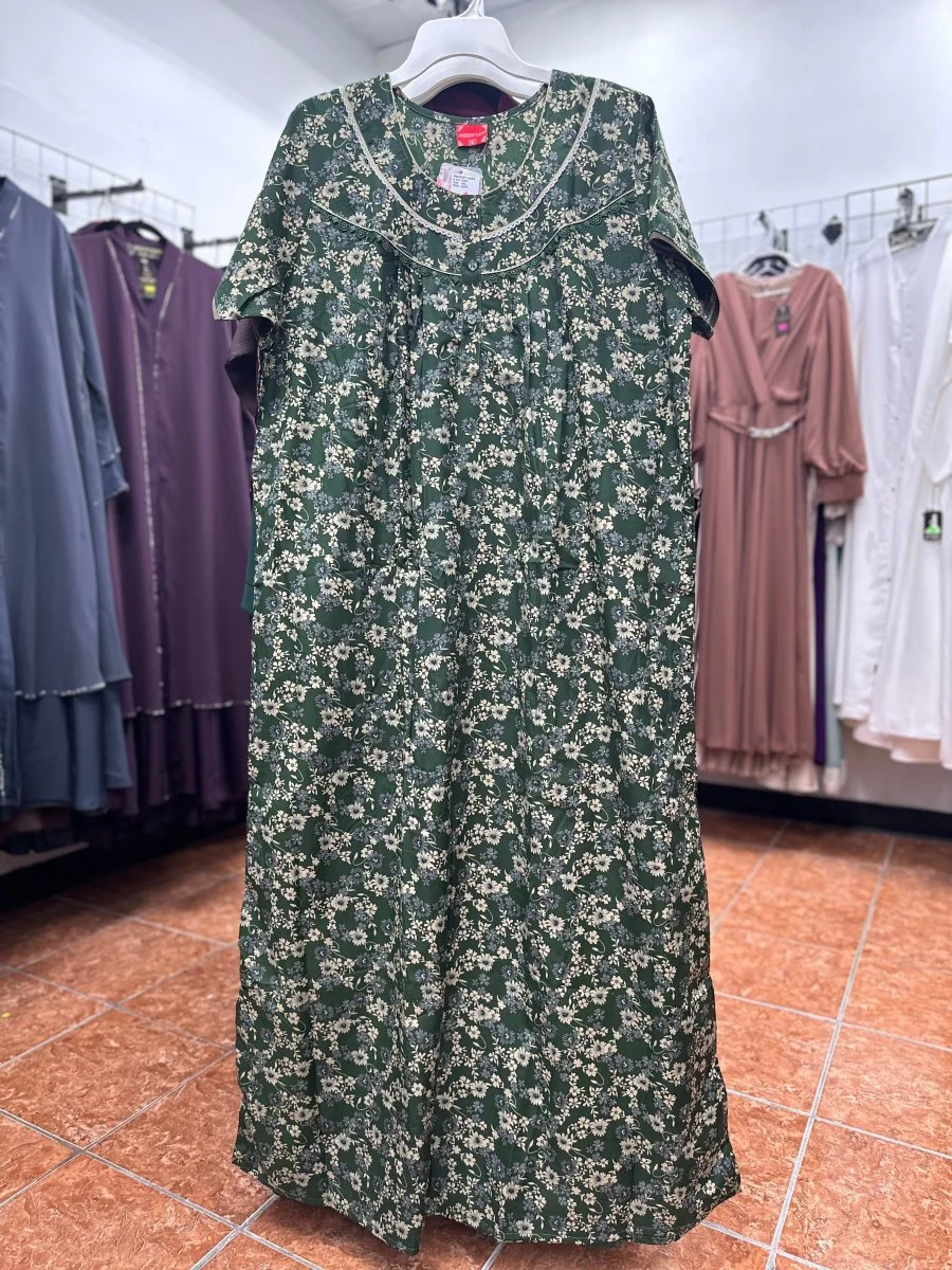Cotton Blend Short Sleeve Maxi Nightgown - Image 4