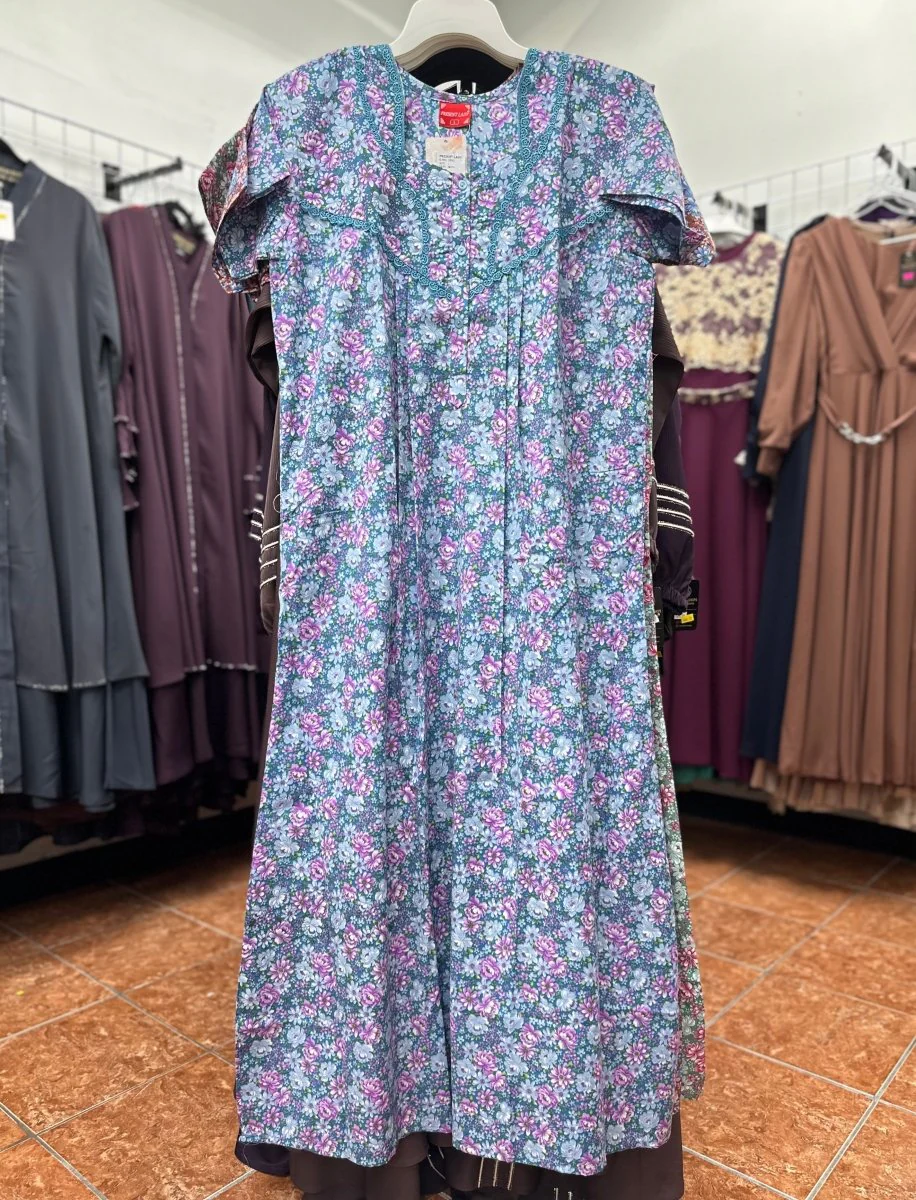 Cotton Blend Short Sleeve Maxi Nightgown - Image 2