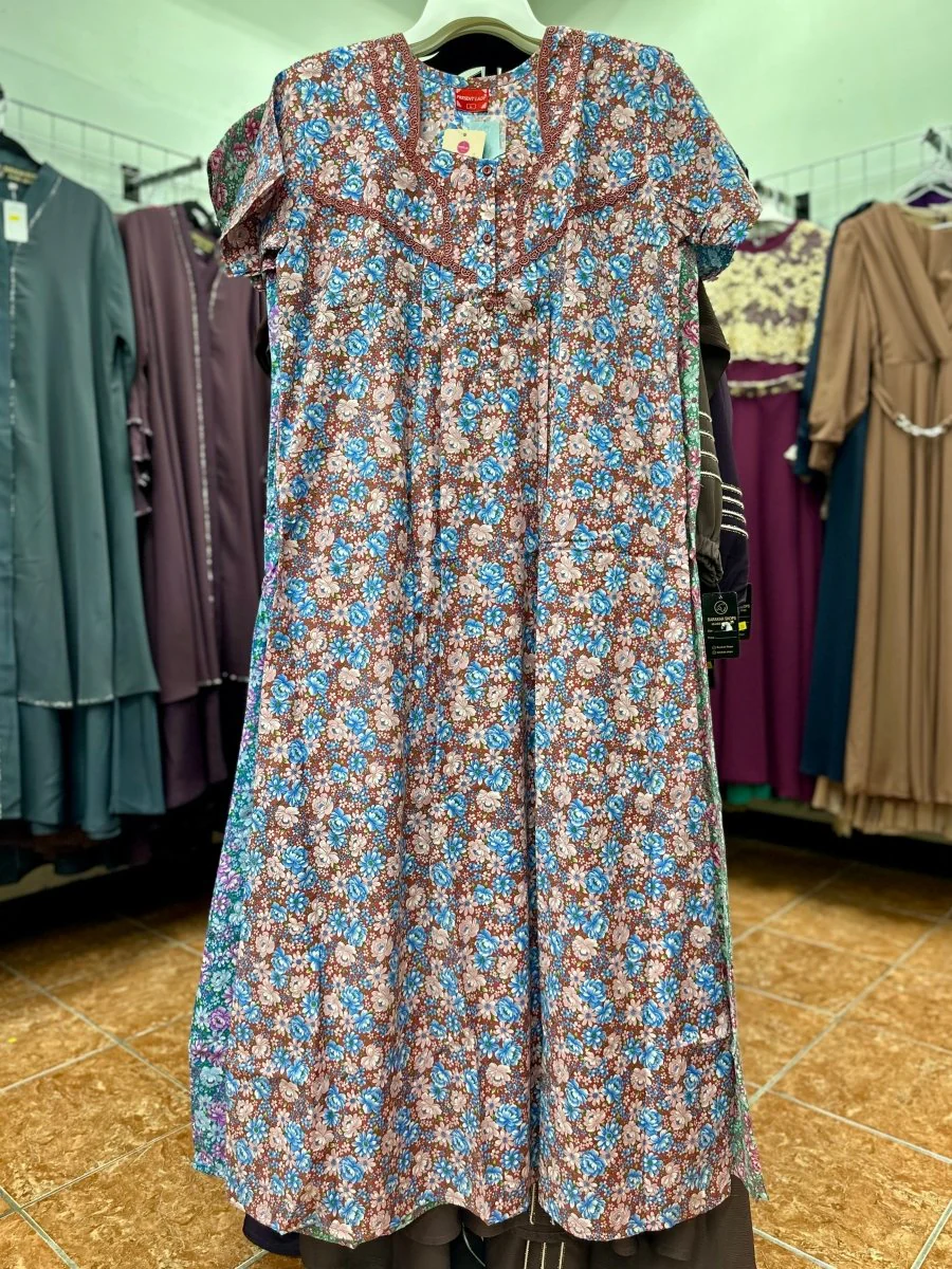 Cotton Blend Short Sleeve Maxi Nightgown - Image 3