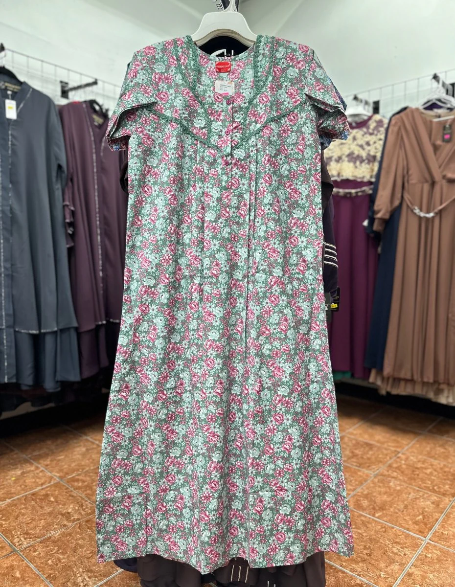 Cotton Blend Short Sleeve Maxi Nightgown - Image 4