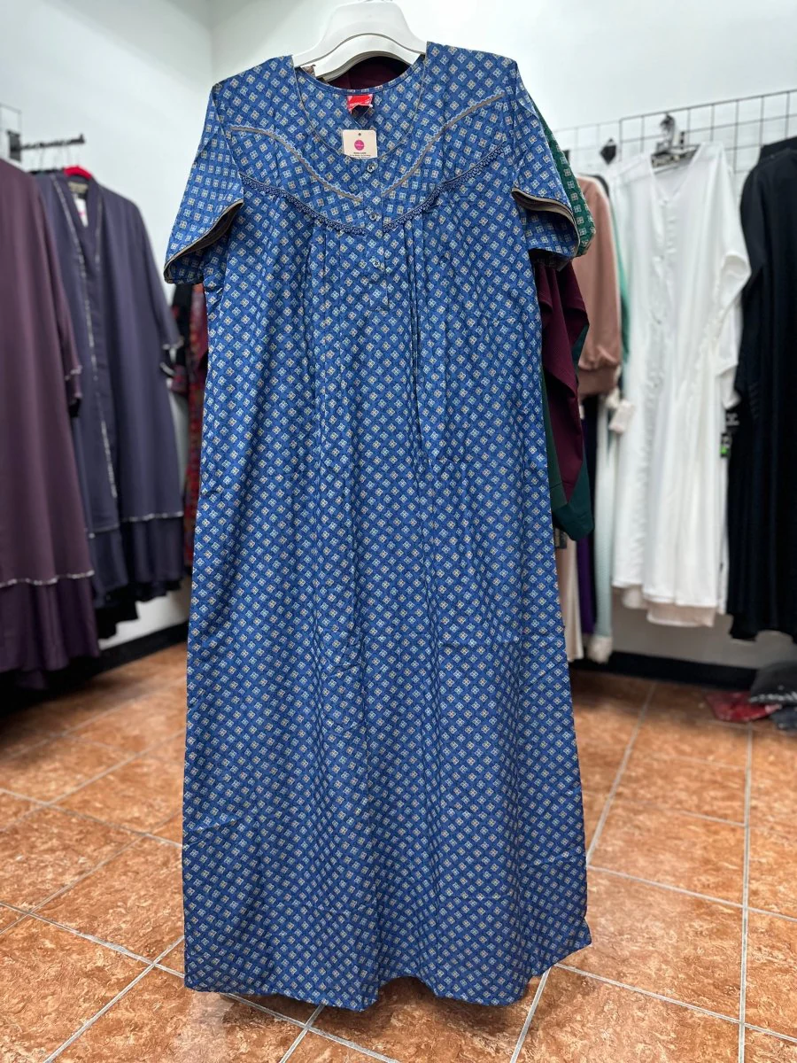 Cotton Blend Short Sleeve Maxi Nightgown - Image 2