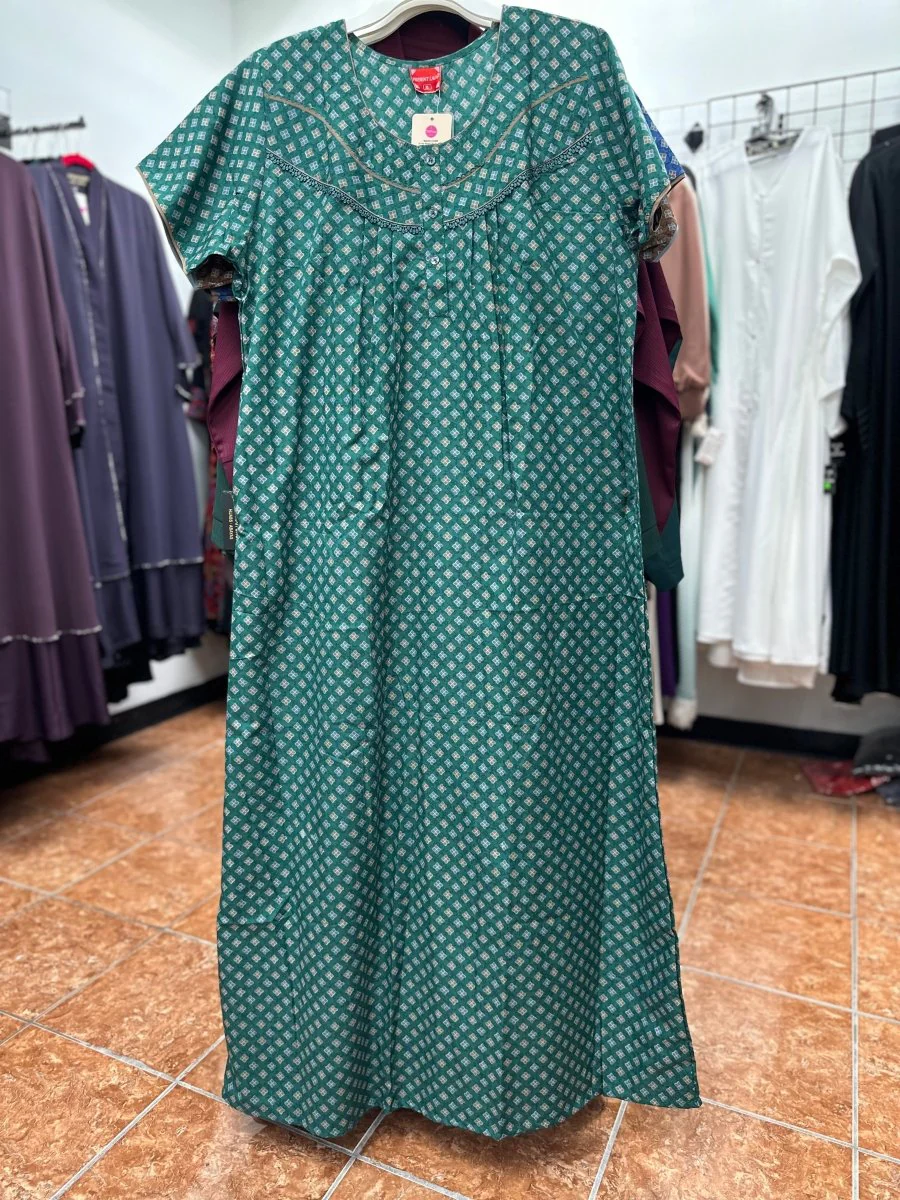 Cotton Blend Short Sleeve Maxi Nightgown - Image 4