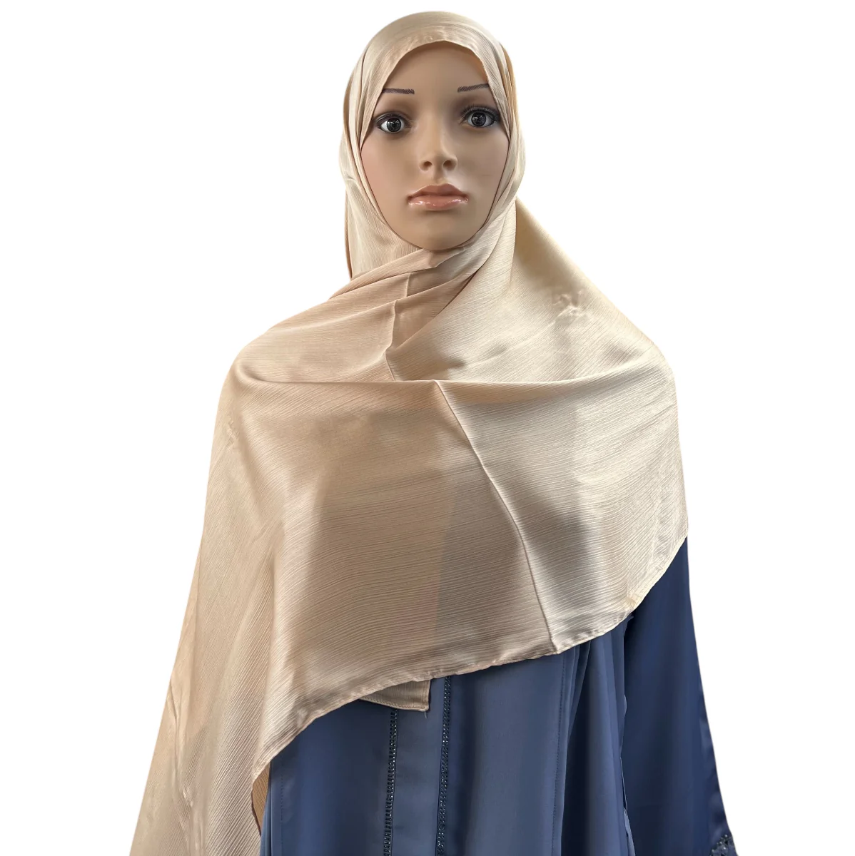 Crinkle Silk Hijab - Gold - Image 2
