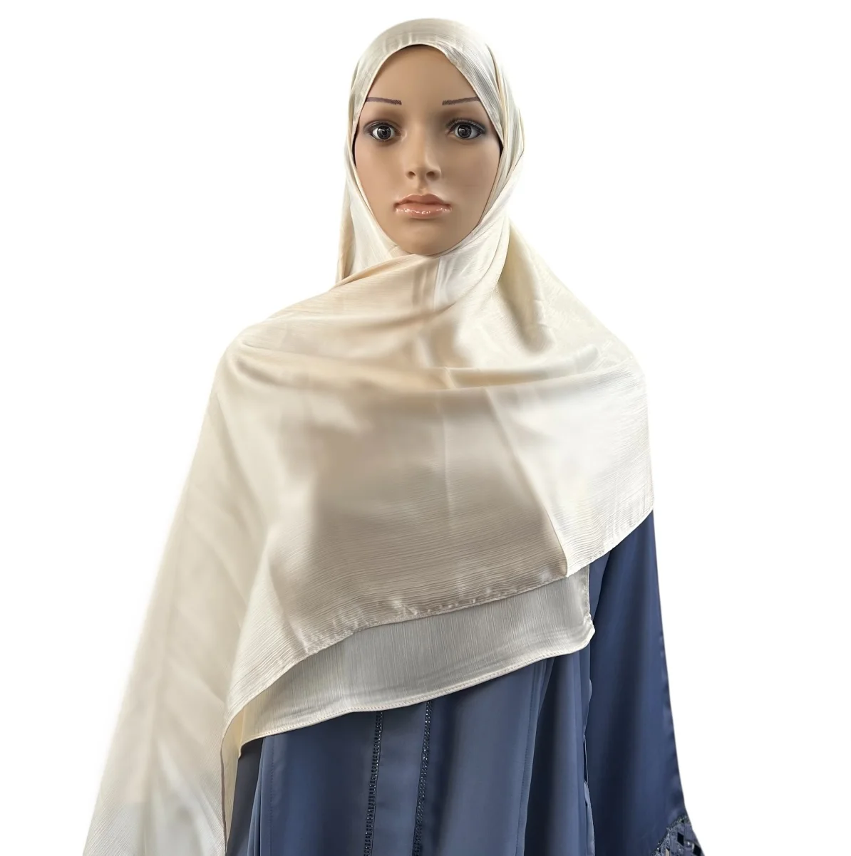 Crinkle Silk Hijab - Pearl - Image 2