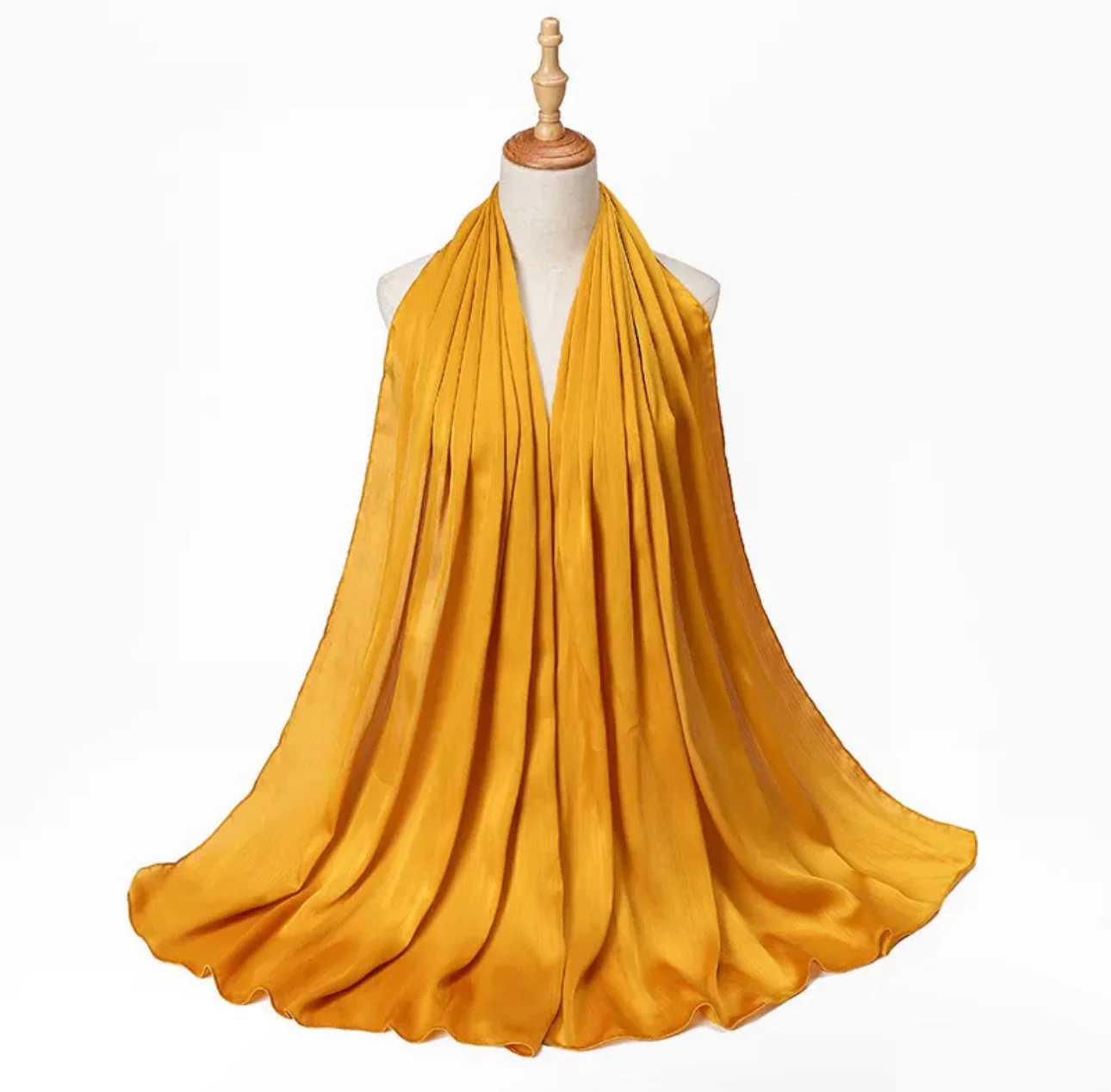 Crinkle Silk Hijab - Butterscotch