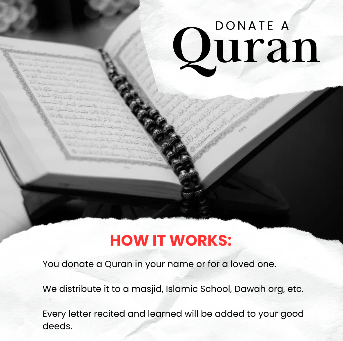 (DONATE A QURAN) Leather Cover Zipper Quran Medium Standard Size