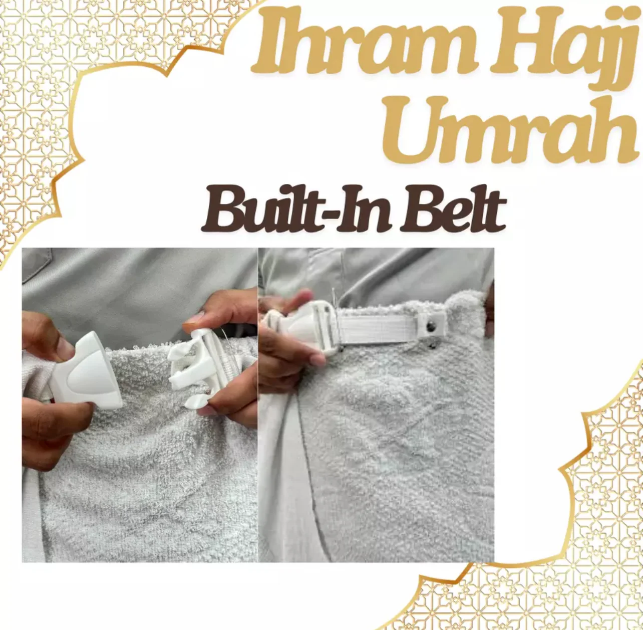 Mens Ihram with Built-in Belt - Image 4