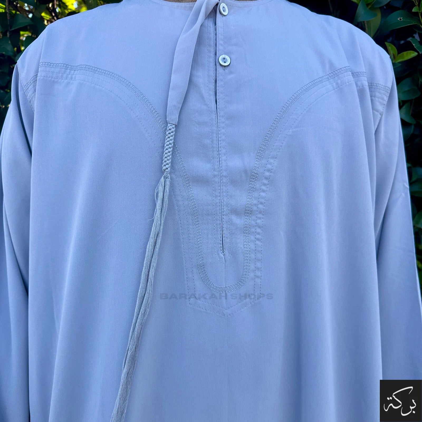 IKAF Men's Omani Thobe - Royal Silver - Image 3