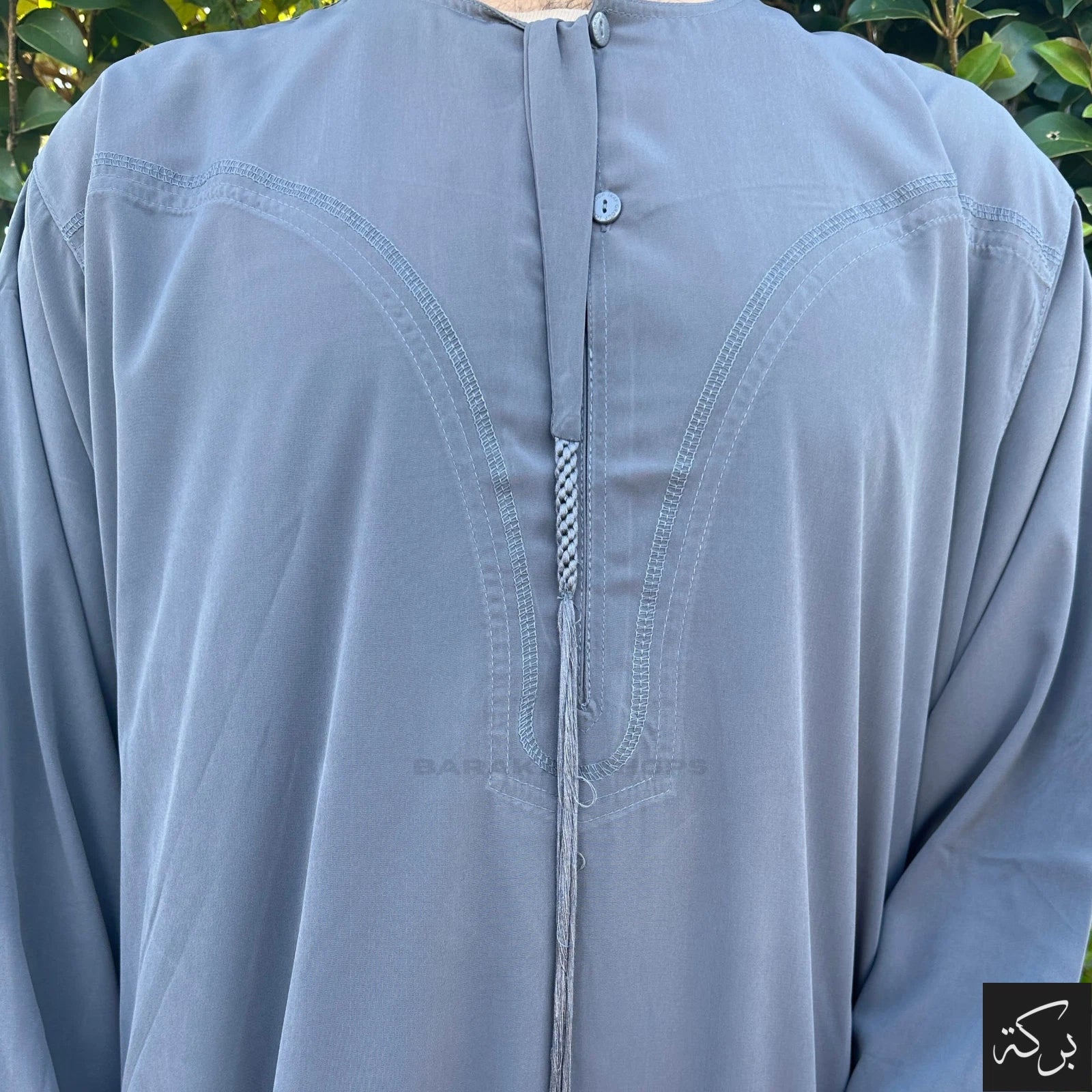 IKAF Men's Omani Thobe - Slate Gray - Image 3