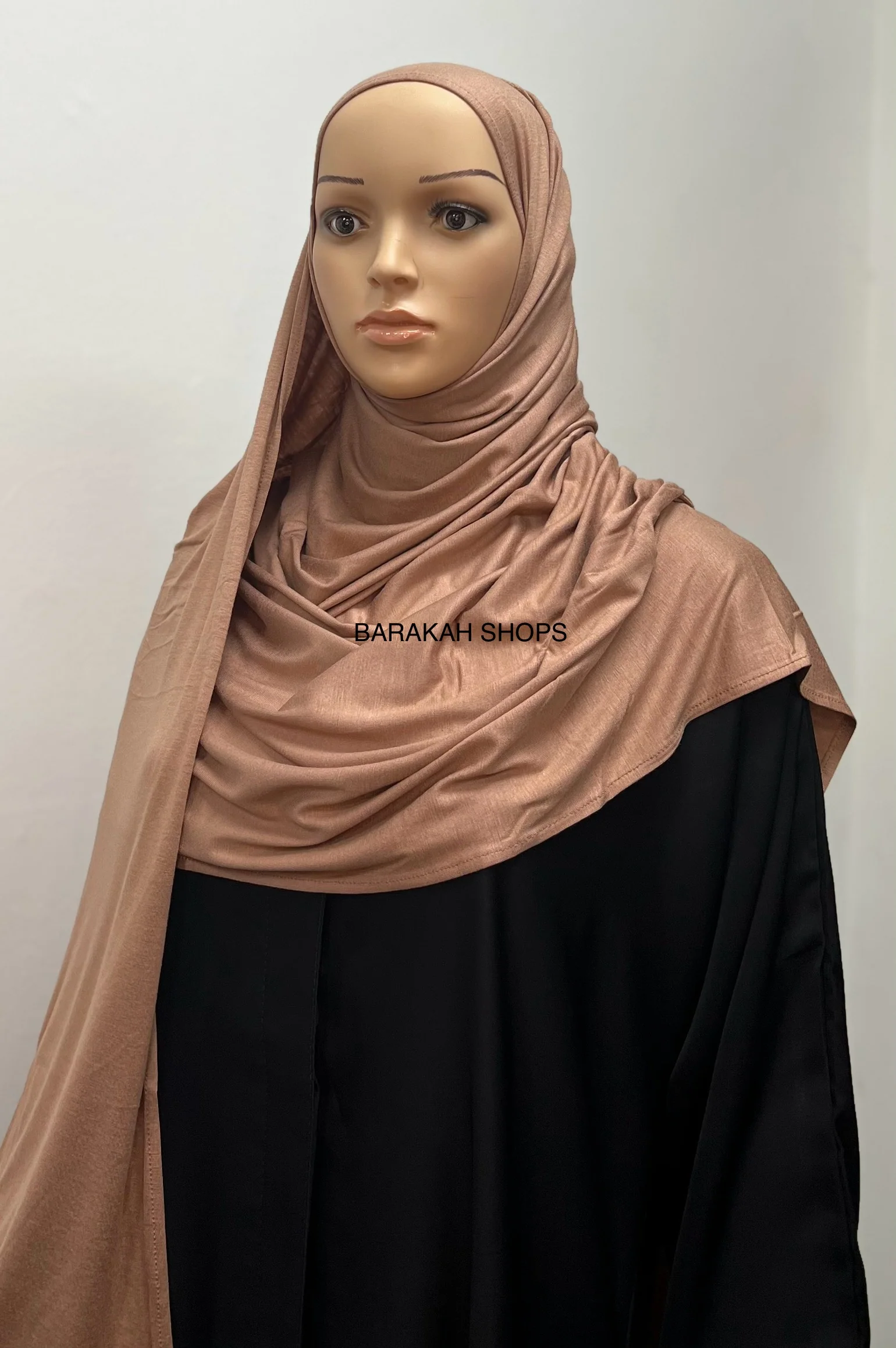 Large Instant Jersey Hijab - Caramel - Image 2