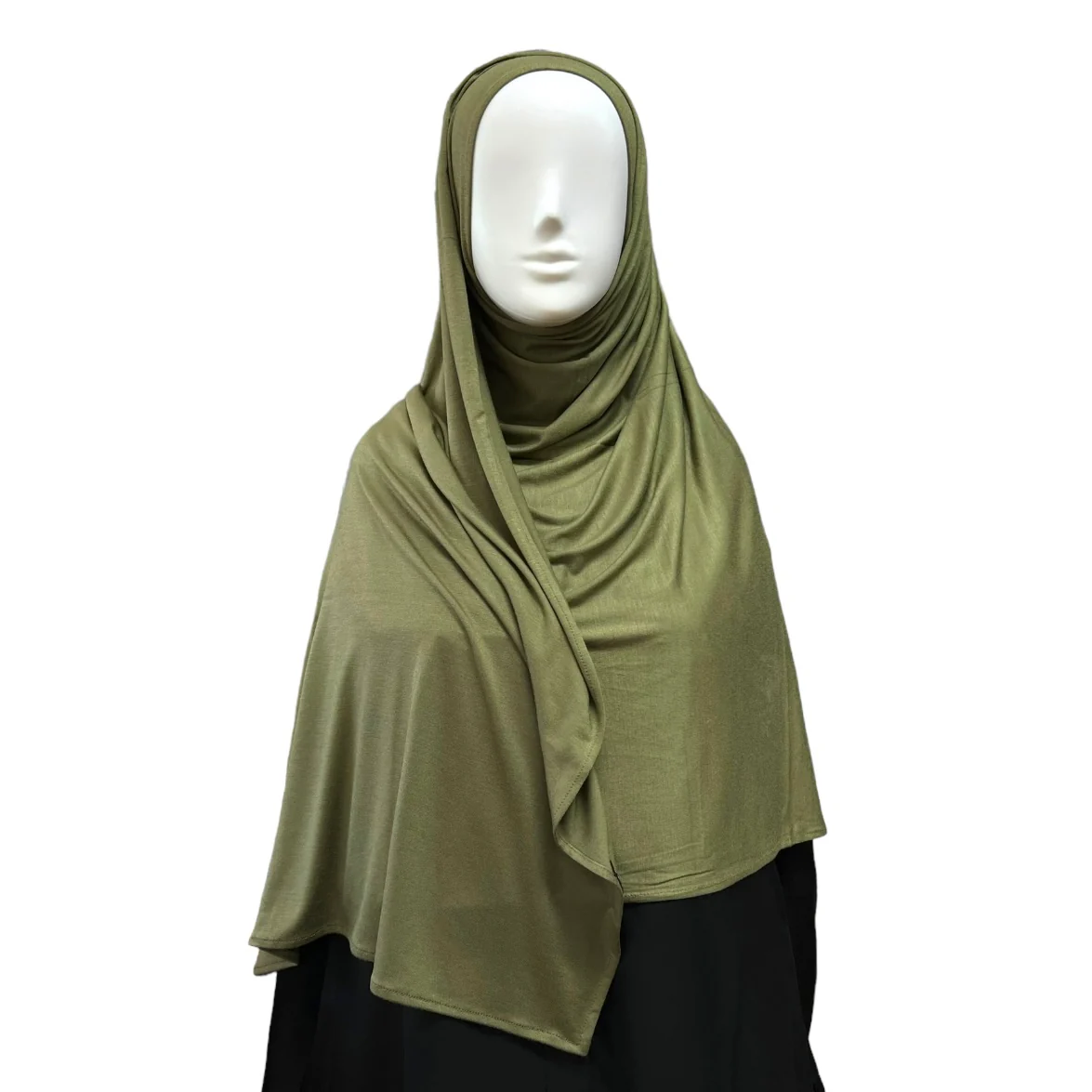 Large Instant Jersey Hijab - Matcha - Image 2