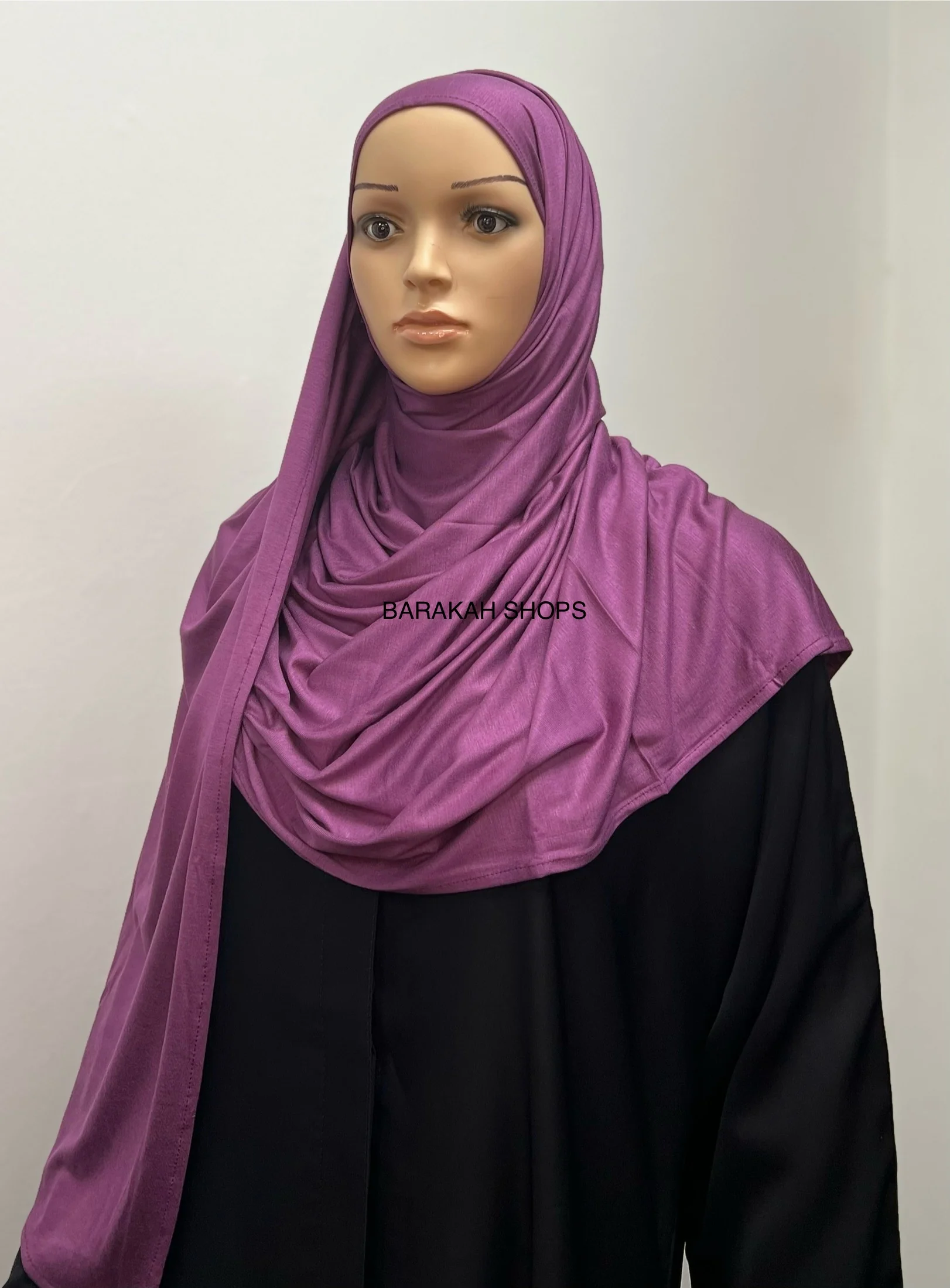 Large Instant Jersey Hijab - Orchid Purple - Image 2