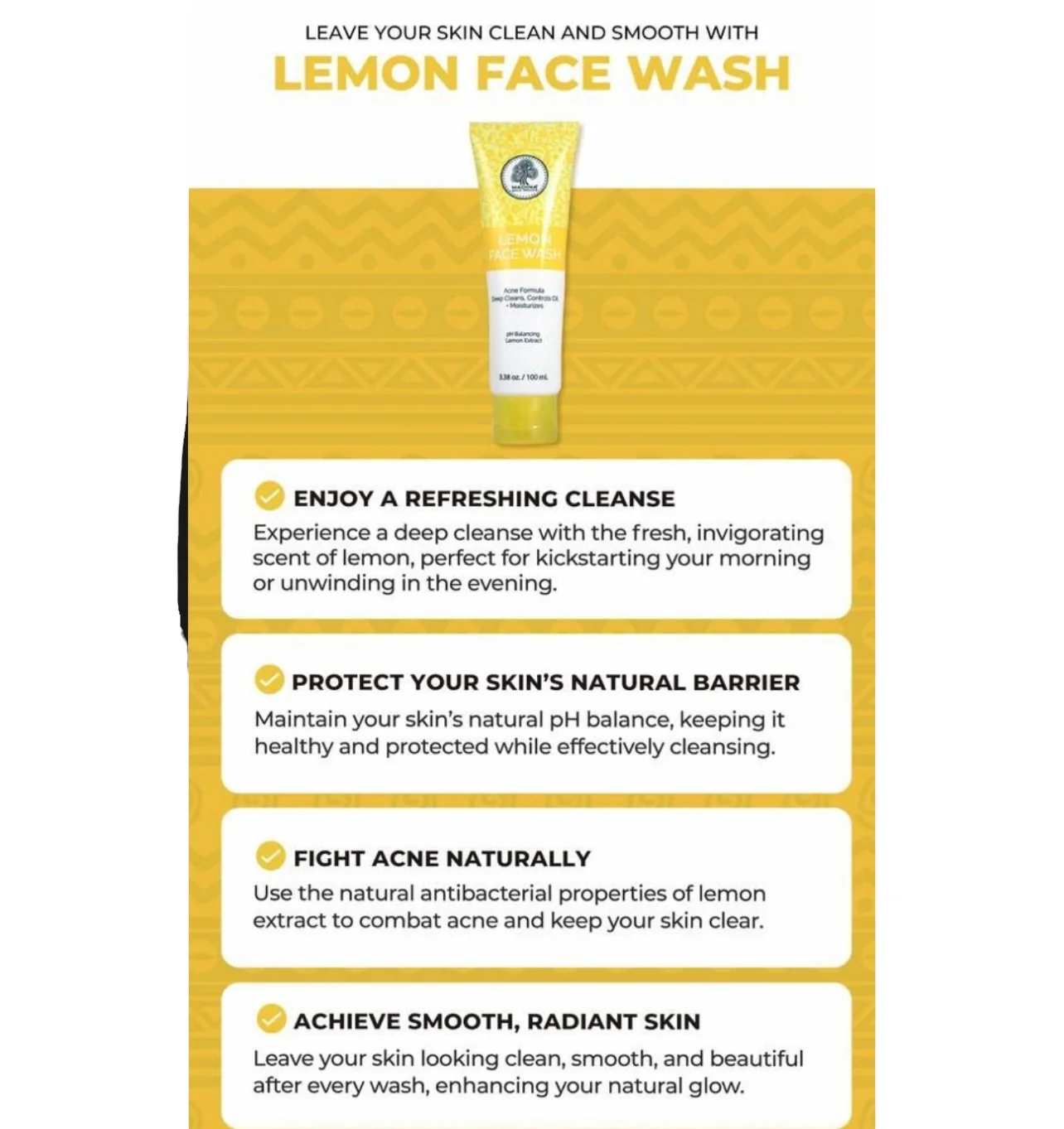 Lemon Face Wash - 100 mL - Image 3