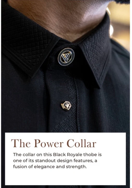 Mens Luxury Thobe AL AMEER - Black Royale - Image 3