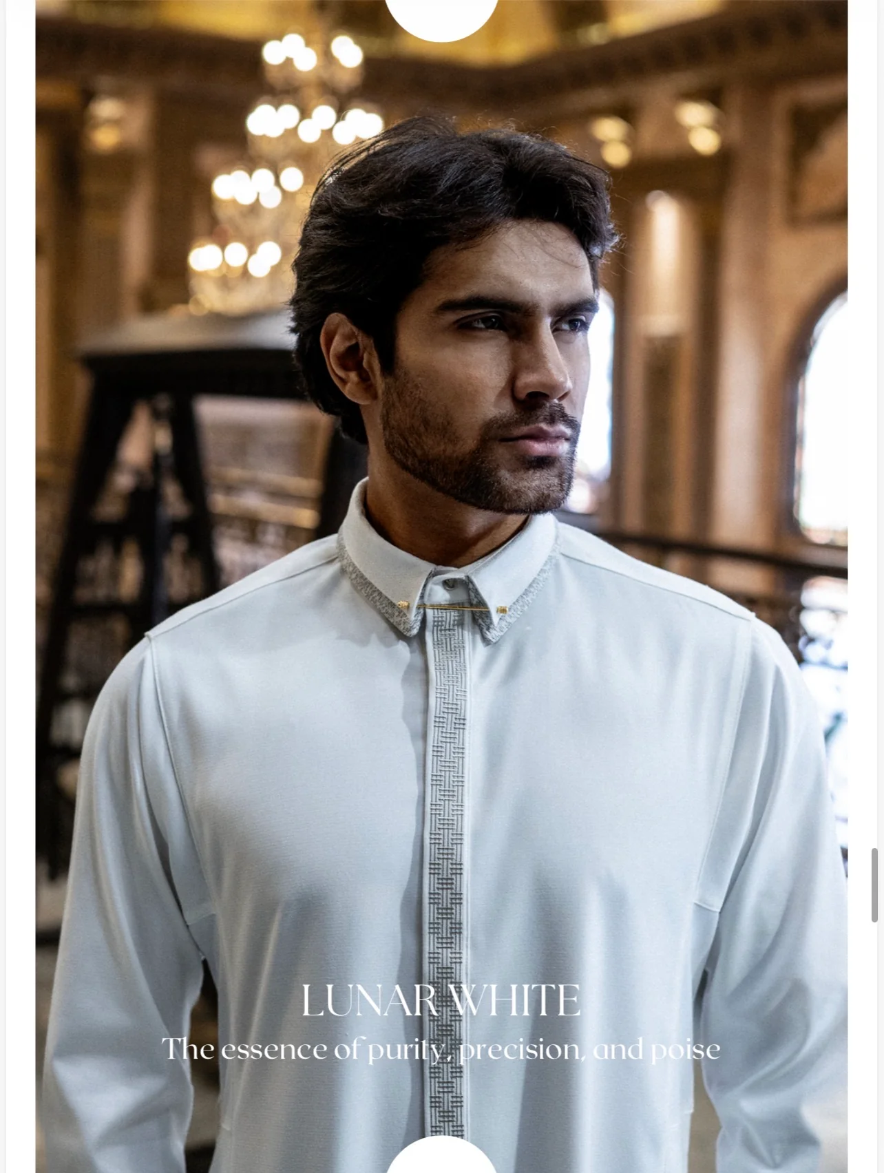 Mens Luxury Thobe AL AMEER - Ivory Heritage - Image 3
