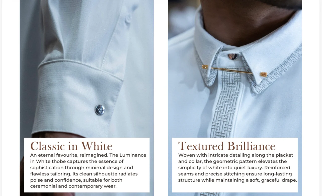 Mens Luxury Thobe AL AMEER - Ivory Heritage - Image 4