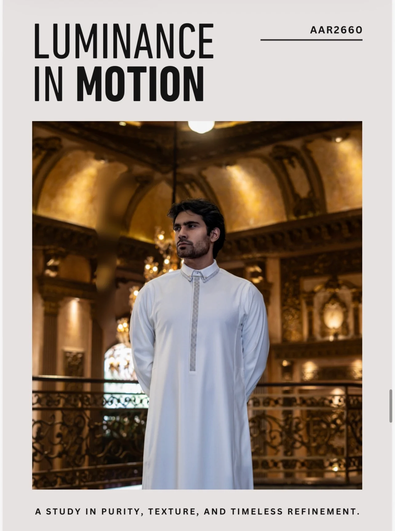 Mens Luxury Thobe AL AMEER - Ivory Heritage - Image 5