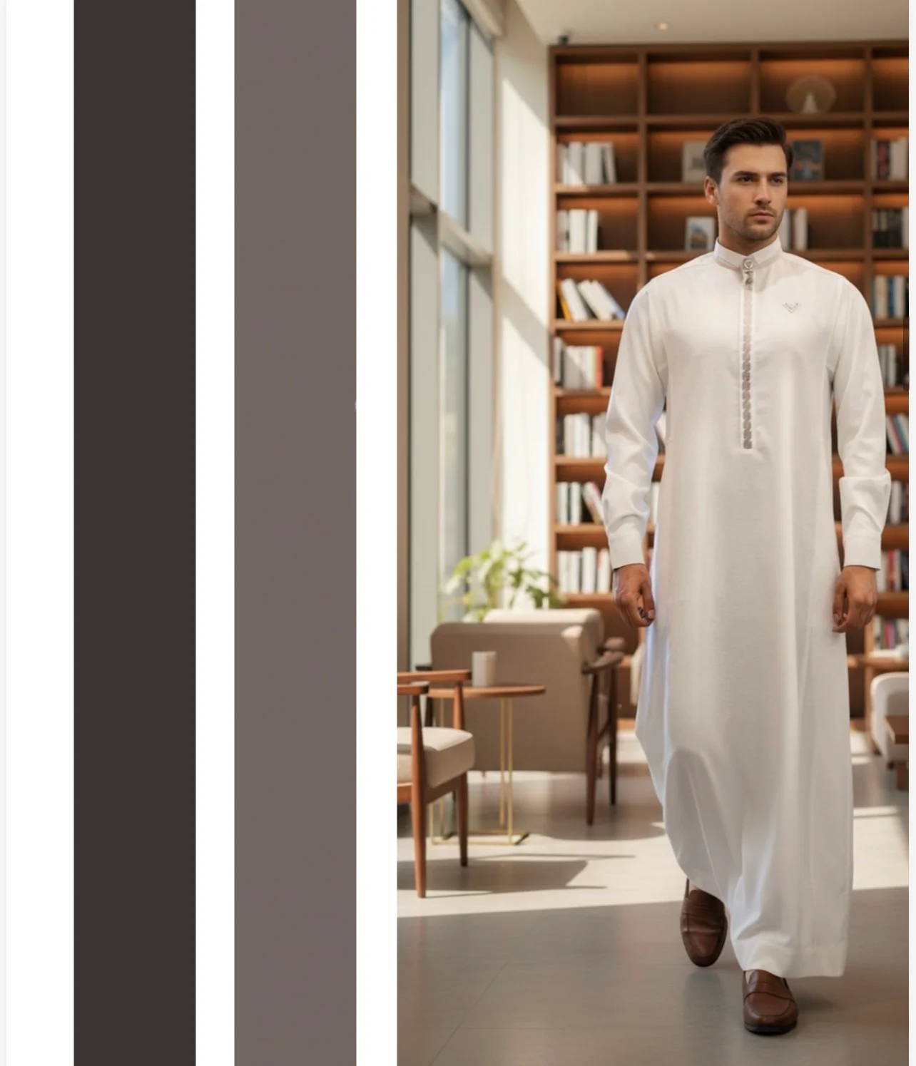 Mens Luxury Thobe AL AMEER - Opulent Mist - Image 3