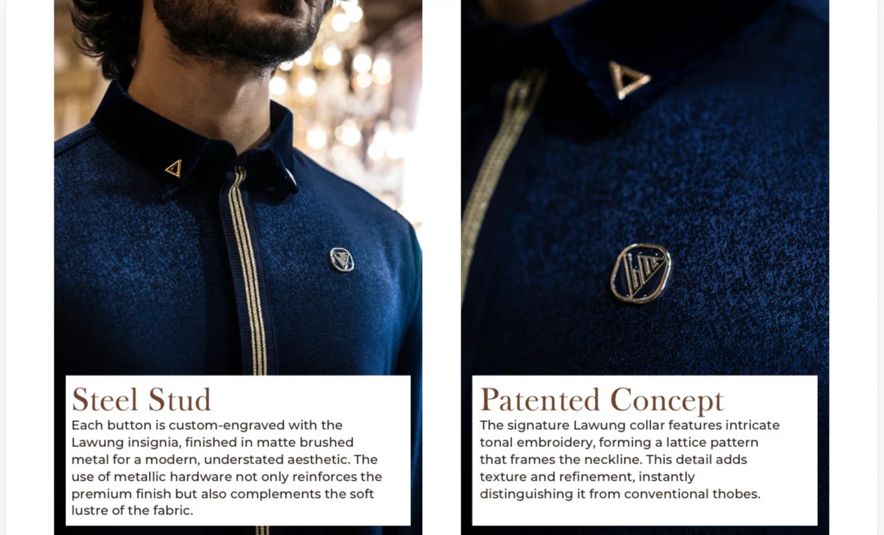 Mens Luxury Thobe AL AMEER - The Blue Statement - Image 3