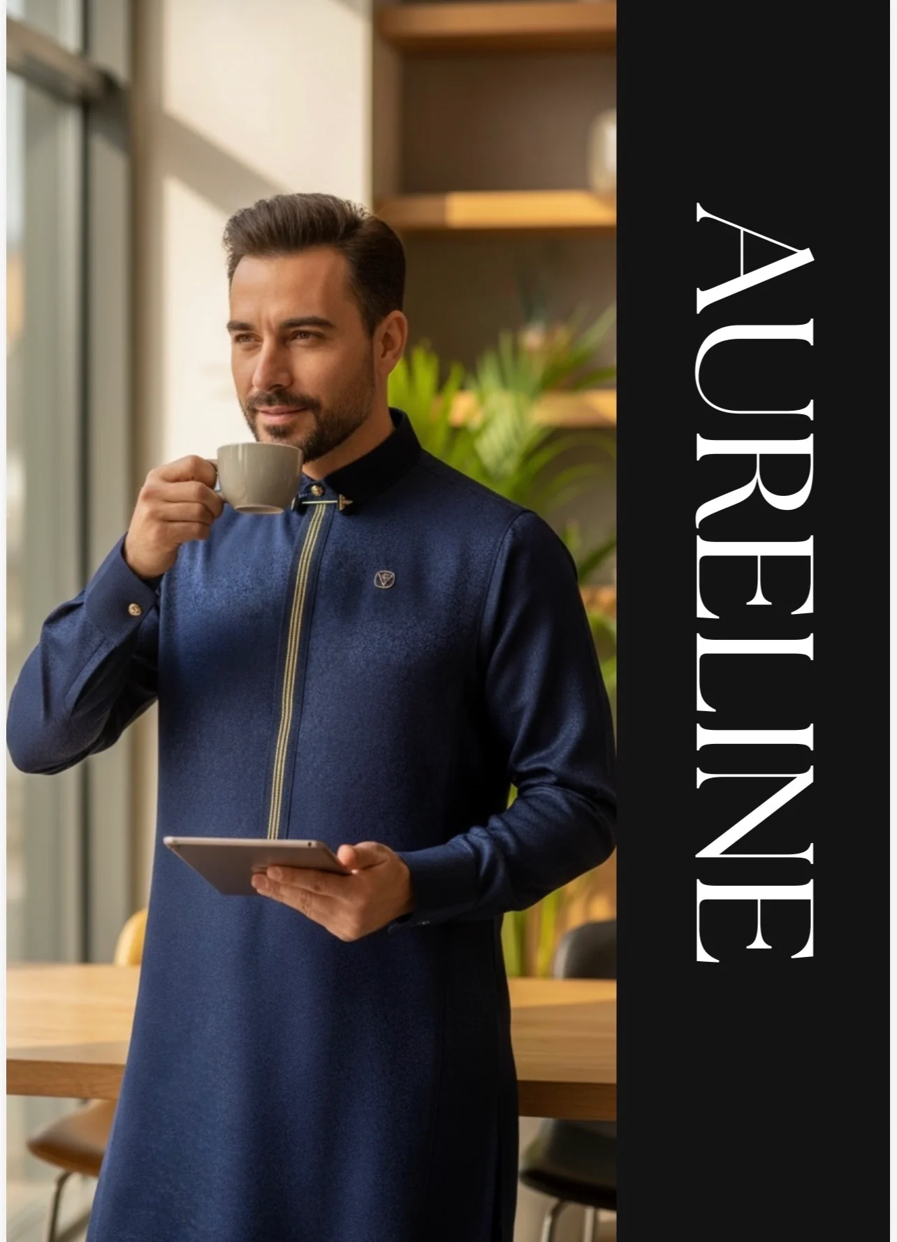 Mens Luxury Thobe AL AMEER - The Blue Statement - Image 5
