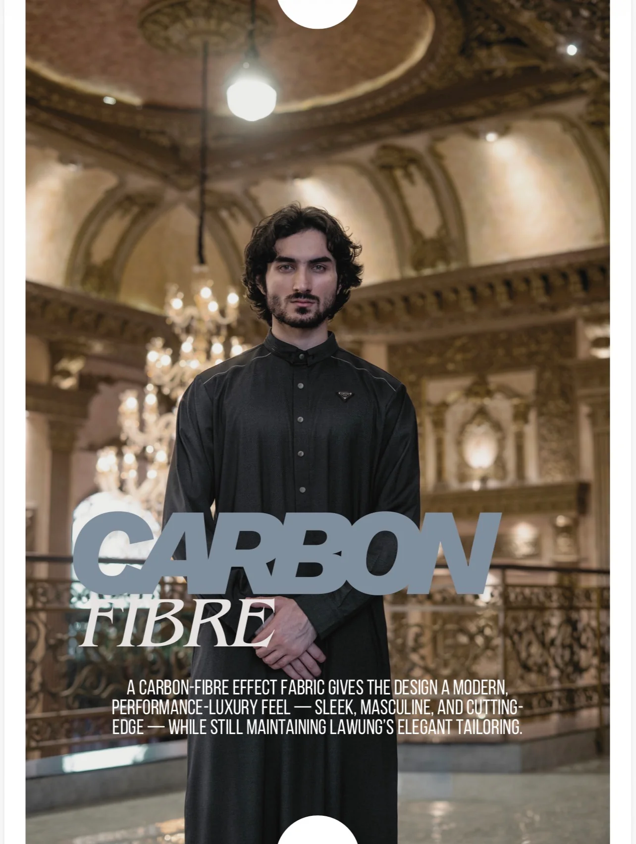 Mens Luxury Thobe LAWUNG - Carbon Classic - Image 3