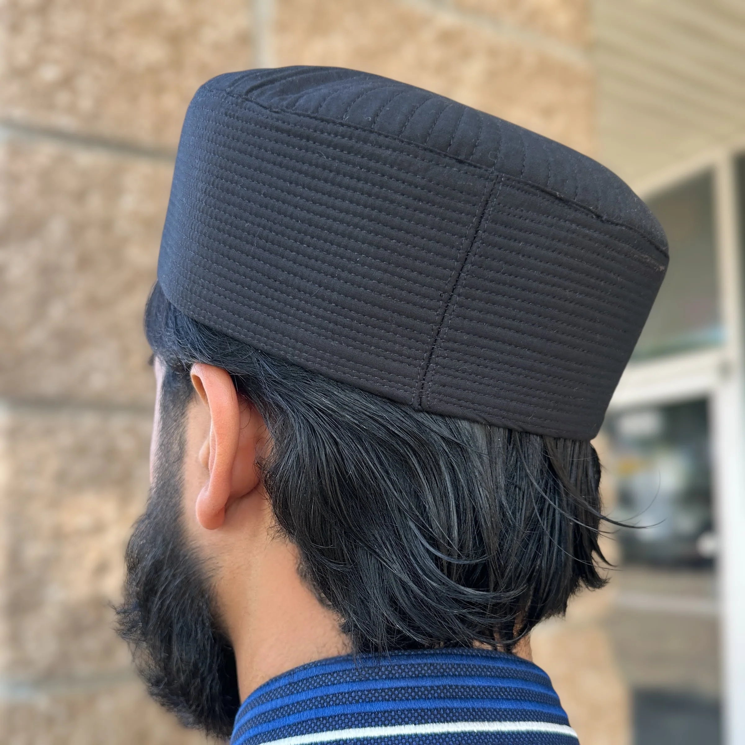 Men's Premium Kufi - Solid Navy Blue Cap - Image 2