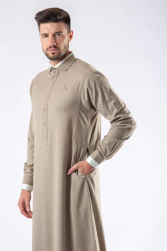 Mens Thobe AL AMEER - Beige - Image 2