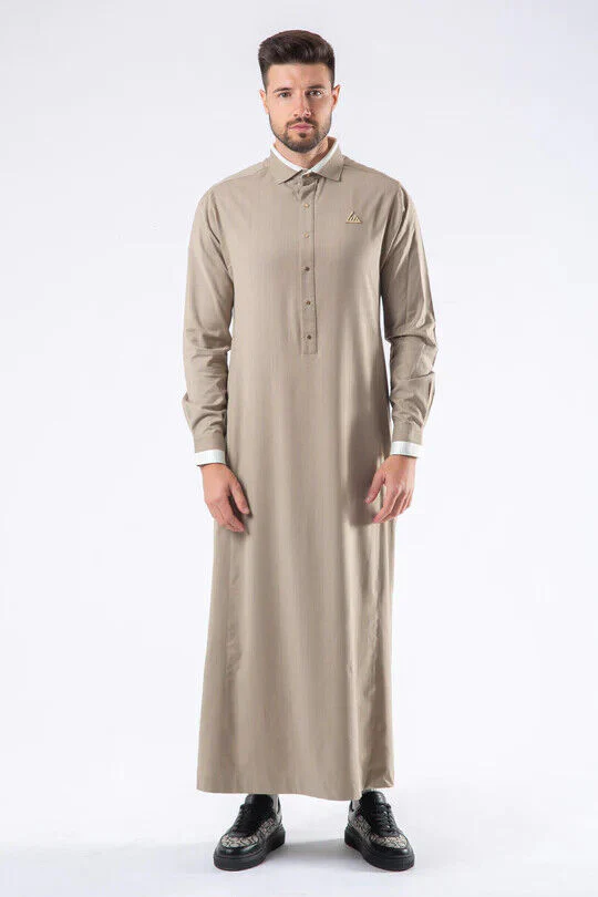 Mens Thobe AL AMEER - Beige - Image 4