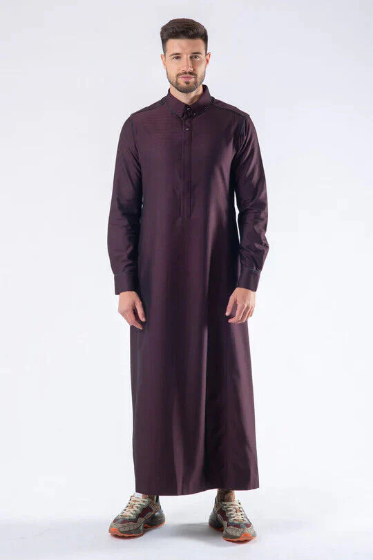 Mens Thobe AL AMEER - Burgundy - Image 2