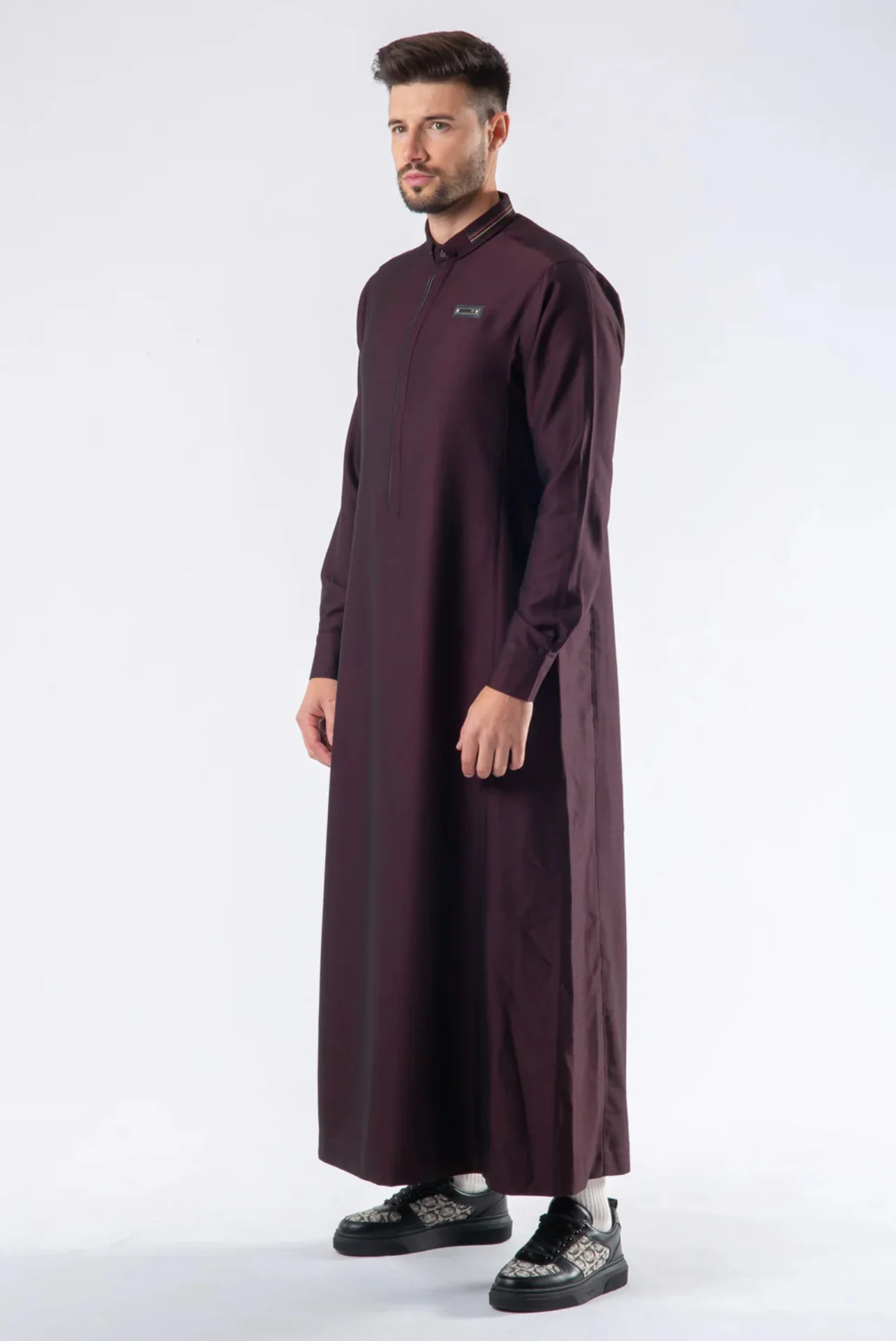 Mens Thobe AL AMEER - Burgundy - Image 5