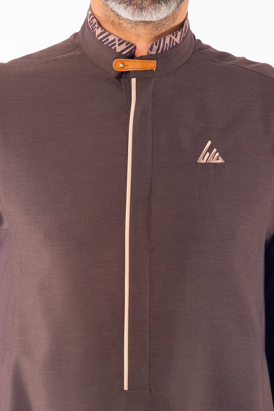 Mens Thobe AL AMEER - Dark Brown - Image 3