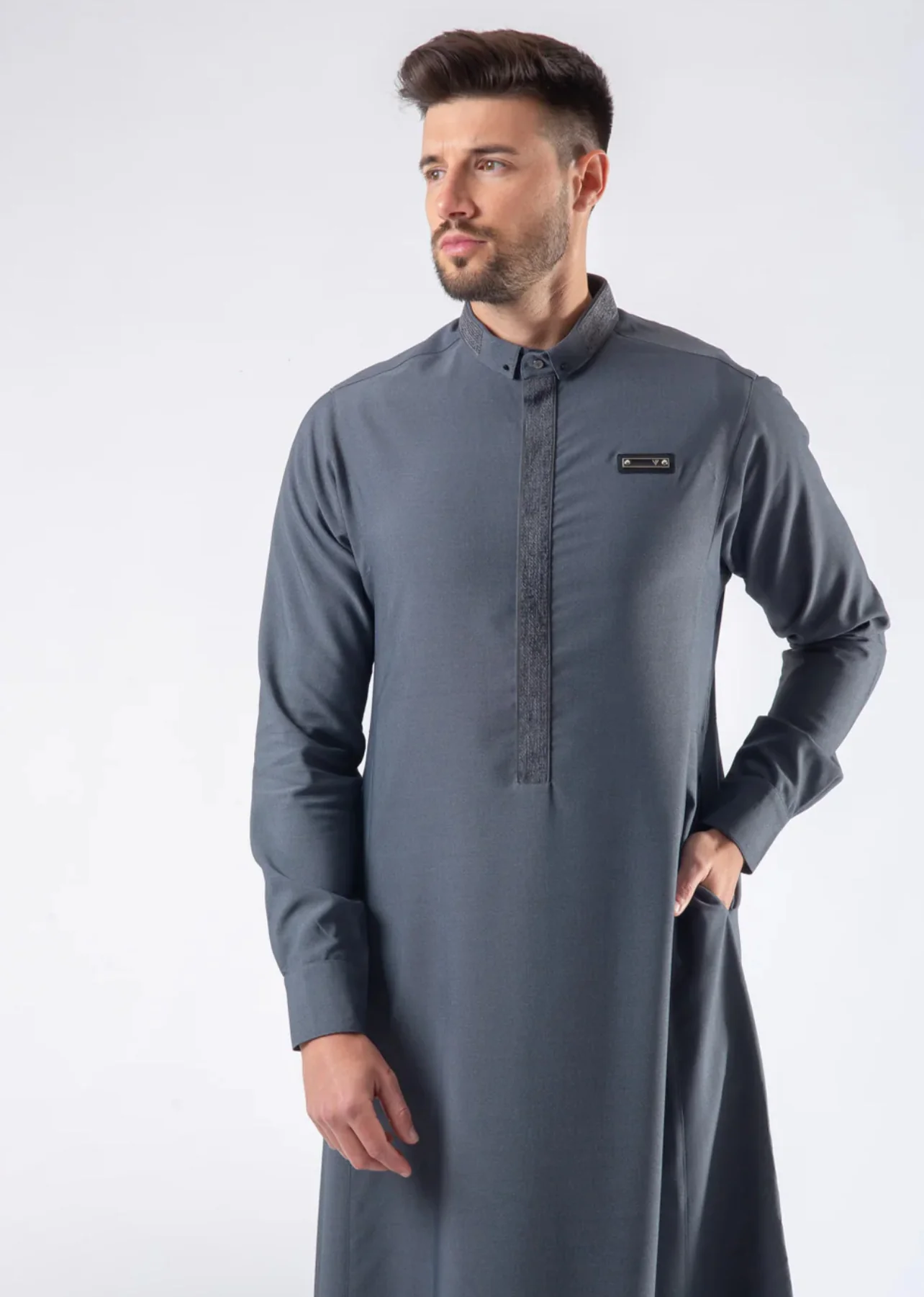 Mens Thobe AL AMEER - Gray - Image 4