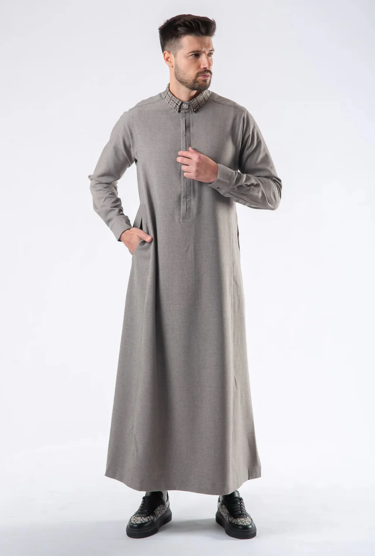 Mens Thobe AL AMEER - Gray - Image 5