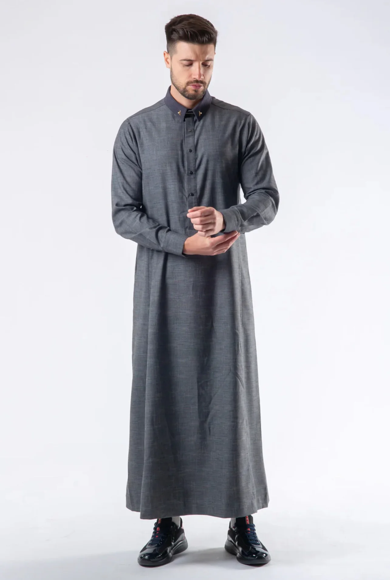 Mens Thobe AL AMEER - Gray - Image 4