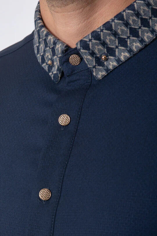 Mens Thobe AL AMEER - Navy Blue - Image 2