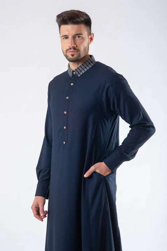 Mens Thobe AL AMEER - Navy Blue - Image 3
