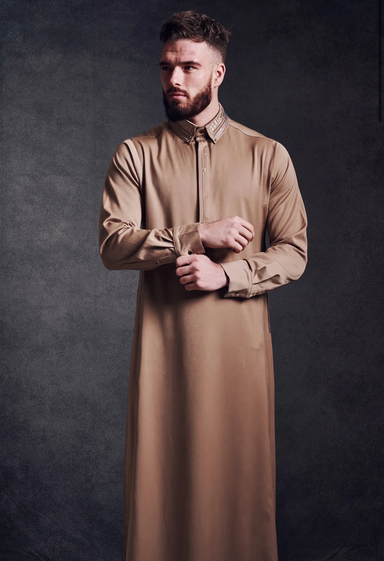 Mens Thobe AL AMEER - Tan - Image 2
