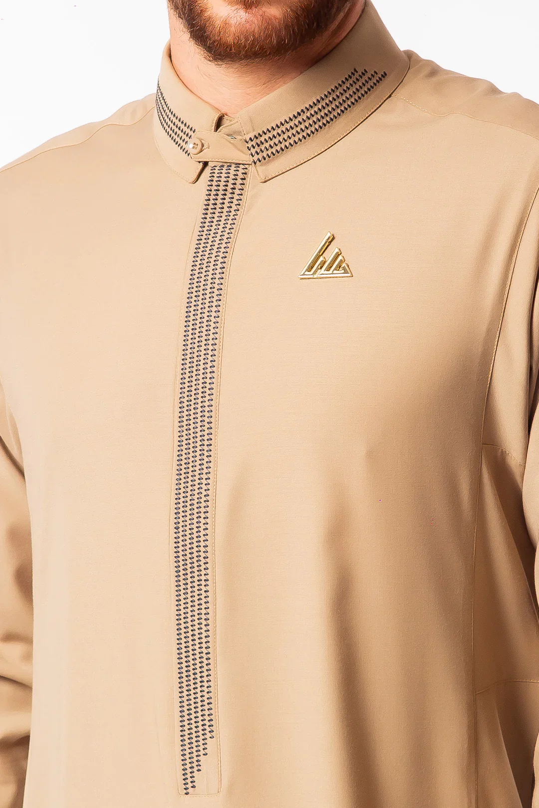 Mens Thobe AL AMEER - Tan Brown - Image 3