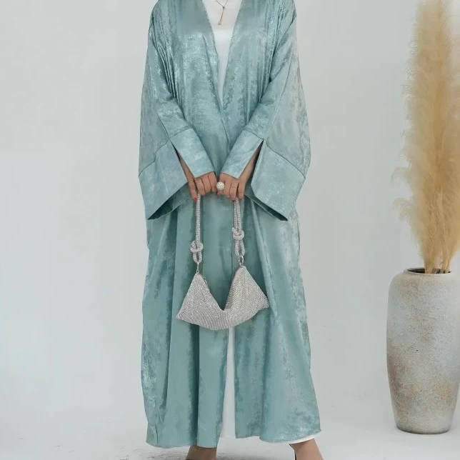 Metallic Open Abayas - 4 Colors - Image 2